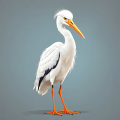 Obraz premium Egret Bird Illustration AI Generative