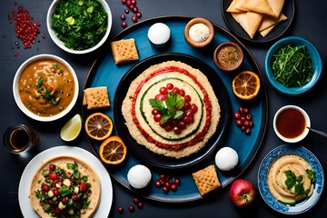 Fototapeta na wymiar Middle Eastern Feast Generated Ai
