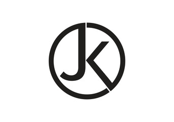 Initial monogram letter JK logo Design vector Template. JK Letter Logo Design. 