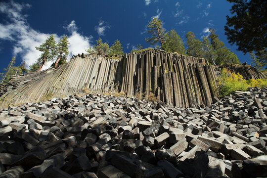 Remains Of A Lava Flow Forming Rock Columns, Devil's Post Pile National Monument; California, United States Of America