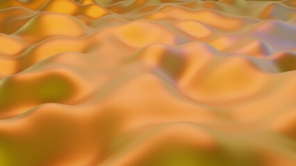 砂漠のようにも見える、うねりが特徴的なアブストラクト背景素材。3Dレンダリング。