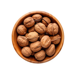 Bowl of Walnuts Isolated on a Transparent Background