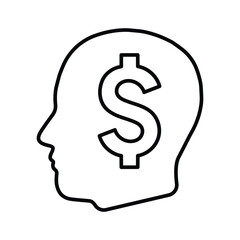 Budget in Mind icon. Line, outline design.