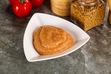 Cod fish roe snack in the bowl