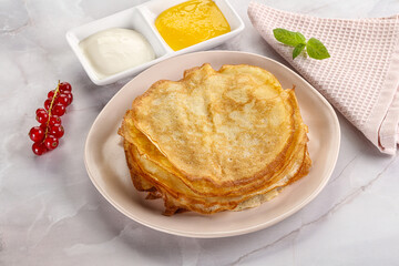 Sweet homemade thick baked pancakes