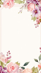 Botanical Elegance: An Empty Floral Wedding Invitation Frame, Waiting to Be Filled with Your Love Story