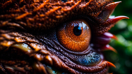 Fototapeta premium eye of a mythical dragon, fantastic very close up, macro