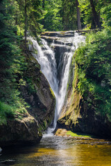 Szklarka Waterfall, Karkonosze mountain range in Polish Sudeten Mountains