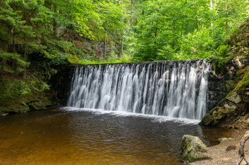 Waterfall Kropelka in Karkonosze mountain range, Polish Sudeten Mountains