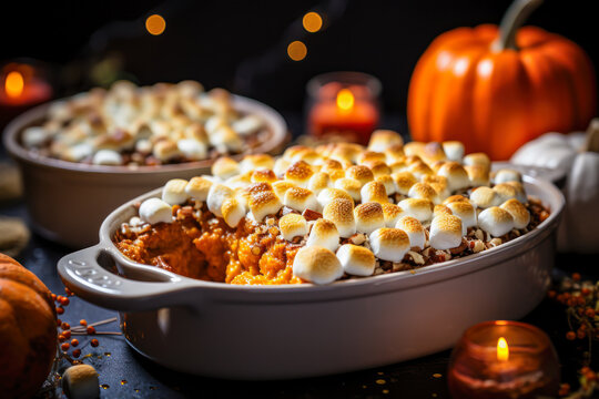 Sweet Potato Casserole With Marshmallows, Fall Cooking, Thanksgiving Dessert