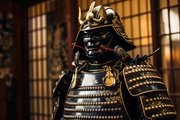 A close-up view of a person wearing a helmet and armor. This image can be used to depict a warrior, knight, or historical reenactment. Suitable for websites, blogs, and publications related to history