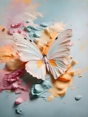 watercolor background with butterfly
