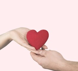 Human hand Giving a heart, valentine's day