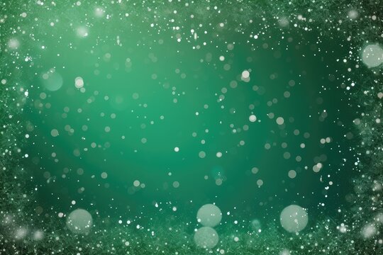 Snow flakes on a green background