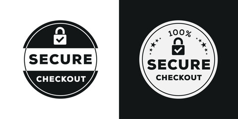 Fototapeta na wymiar Secure checkout label, vector illustration.