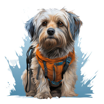 A heartwarming Shih Tzu t-shirt design, portraying the dog as a source of comfort to a person experiencing a challenging hike, Generative Ai