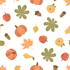 Autumn cozy seamless pattern. Design for fabric, textile, wallpaper, packaging.	