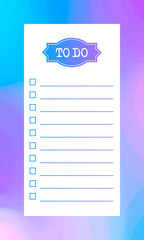 To do list blank template with check box, abstract  background