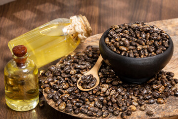 Ricinus communis - Dried seeds And Oil From The Fruit Of The Castor Bean Plant