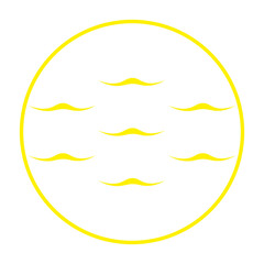 yellow water waves circle frame icon