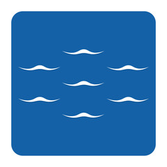 blue water waves square icon