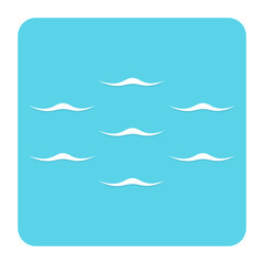 blue water waves square icon