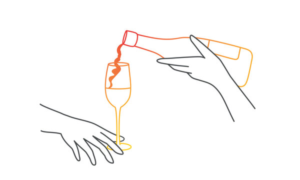 Bottle of alcohol and glass.