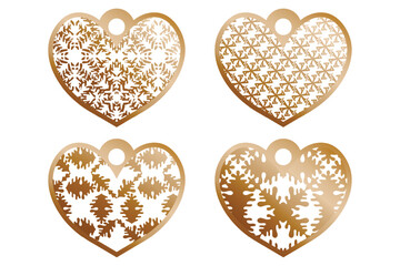Laser cut. Decorative heart for cutting. Ratio 2:3. Vector illustration of a laser cutting, plotter cutting, cutting dies and screen printing. Diecutting pattern