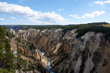 Upper Falls view of the Grand Canyon of the Yellowstone in Yellowstone National Park