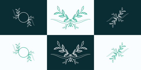 abstract tree logo set design template collection of tree inspirations logotype