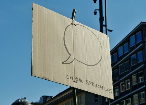 Sprechblase Ich bin sprachlos - Klimastreik