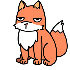 cute fox cartoon transparent background vector illustration