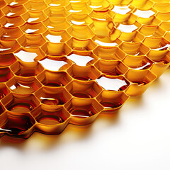 Fototapeta na wymiar Macro view of honeycombs on white background. 