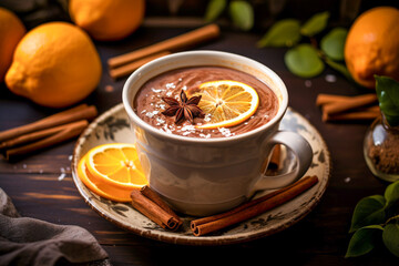 Chocolate Orange Hot Cocoa With A Cinnamon Stick