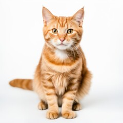 ginger cat isolated on white