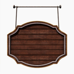 Wood board 3d isolated on white perfect for composition