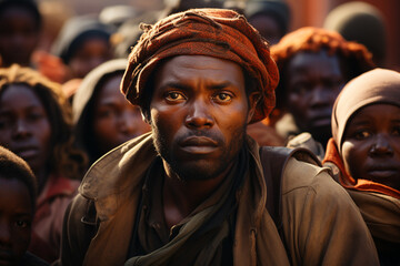 Fototapeta premium crowd of african people,population of africa