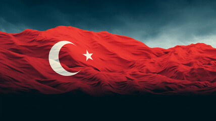 29 Ekim. Republic Day is a public holiday in Turkey in honor of the proclamation of the Republic of Turkey on October 29, 1923. background, poster, red flag with moon and star, banner. - obrazy, fototapety, plakaty