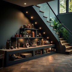 Beautiful storage under the stairs