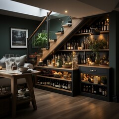 Beautiful storage under the stairs