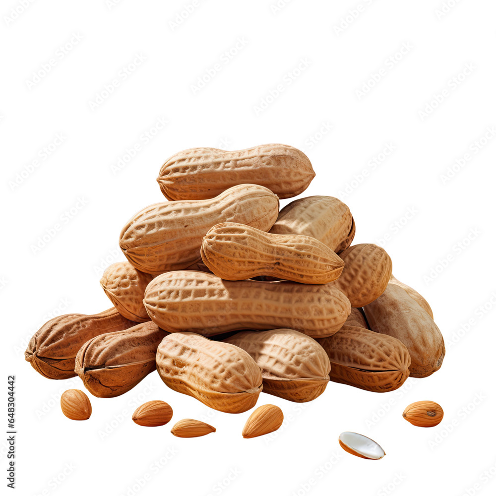 Poster close up of peanut shell on transparent background