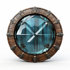 Wood diamond board 3d isolated on white perfect for composition