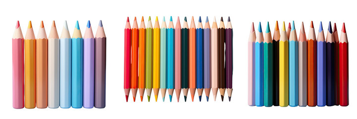 Fototapeta premium Png Set Color pencils on a transparent background
