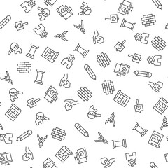 Building and Construction Seamless vector pattern made of line icons. Suitable for web wrapping, printing, web sites, apps