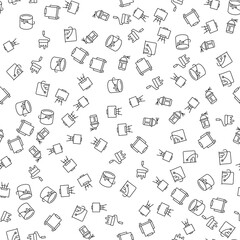 Art and Painting Seamless vector pattern made of line icons. Suitable for web wrapping, printing, web sites, apps