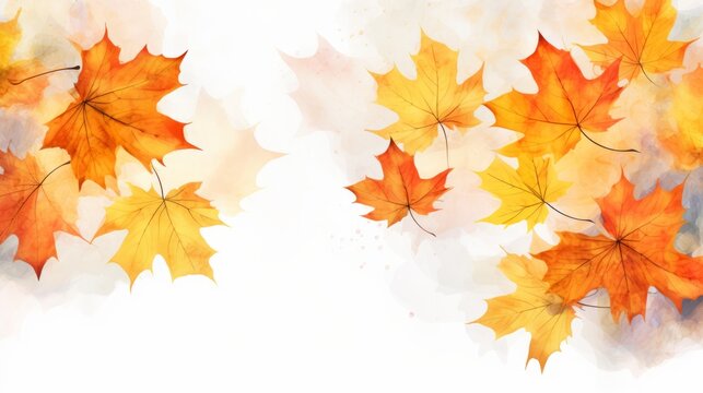 Nature background - fallen autumn leaves floating in the air against a natural background