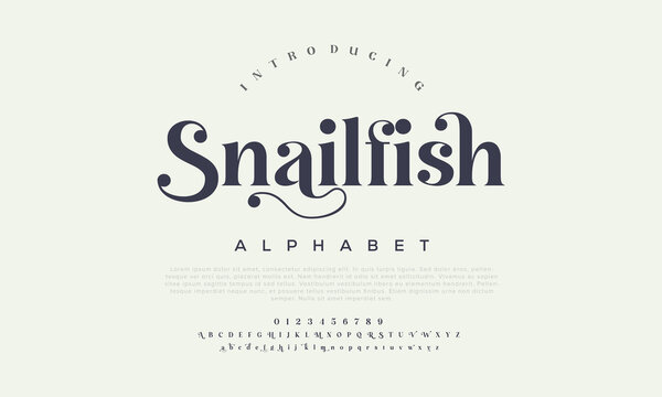 Snailfish , the luxury type elegant font and glamour alphabet vector set