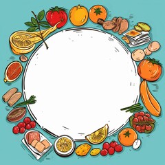 Food blog post header image - Food and Culinary tools, Hand Drawn Illustrations