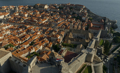 Aerial shot of Dubrovnik old town, Croatia