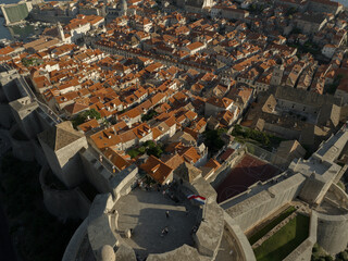 Aerial shot of Dubrovnik old town, Croatia